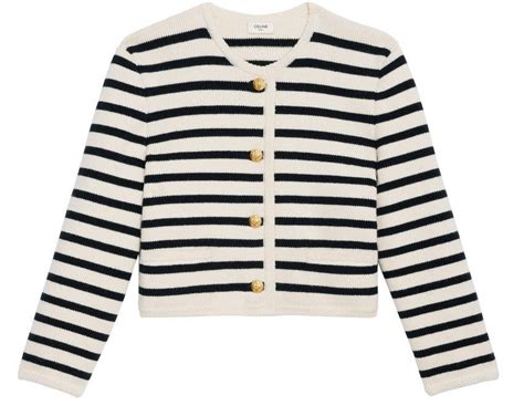 celine stripe cardigan|Celine jackets 24s.